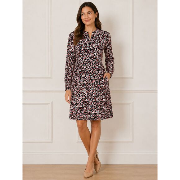 Boden Dresses & Skirts - Boden Shirt Dress Womens US 6P UK 10P Navy Abstract Print Pockets Cotton Modal